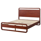 Queen Platform Bed with Slats - Walnut Finish
