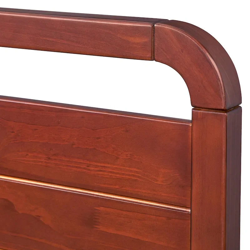 Queen Platform Bed with Slats - Walnut Finish