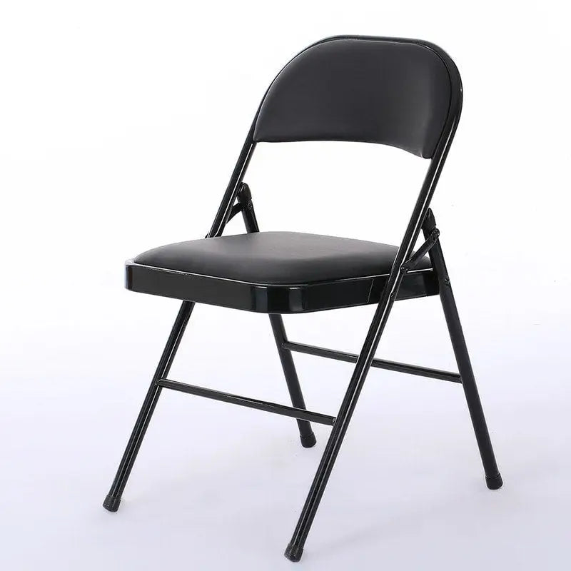 Black Folding Chairs with Padded Seats and Backrests