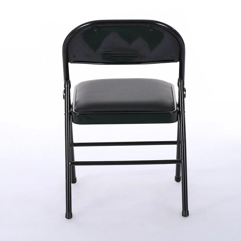 Black Folding Chairs with Padded Seats and Backrests