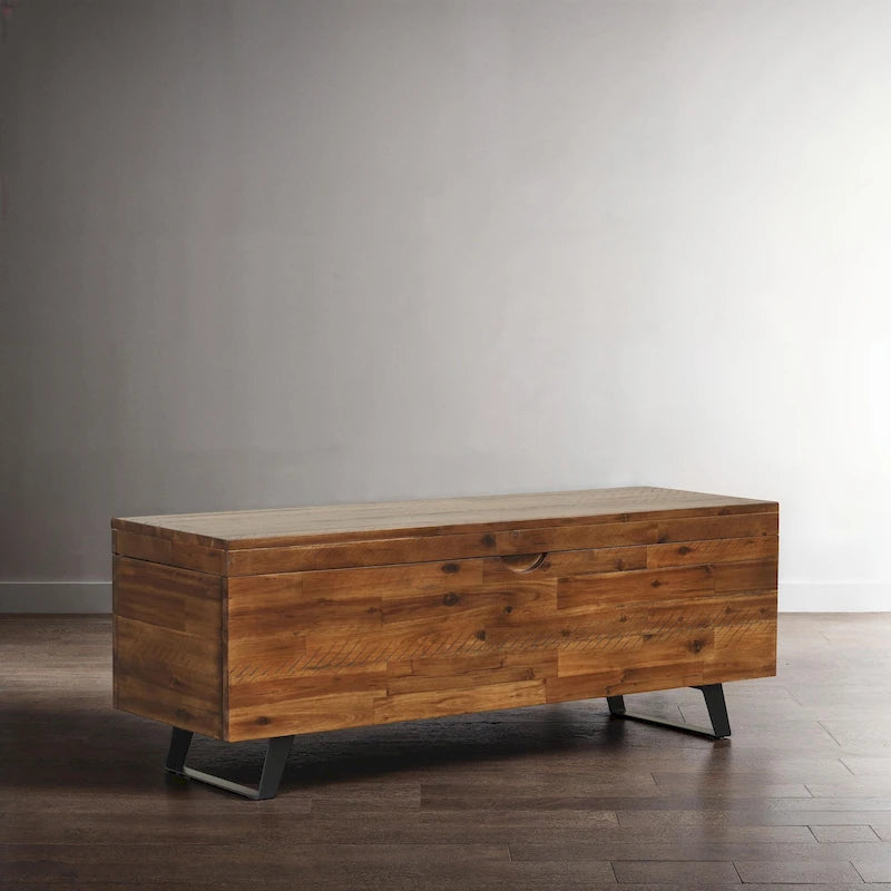 46-Inch Acacia Wood Storage Bench