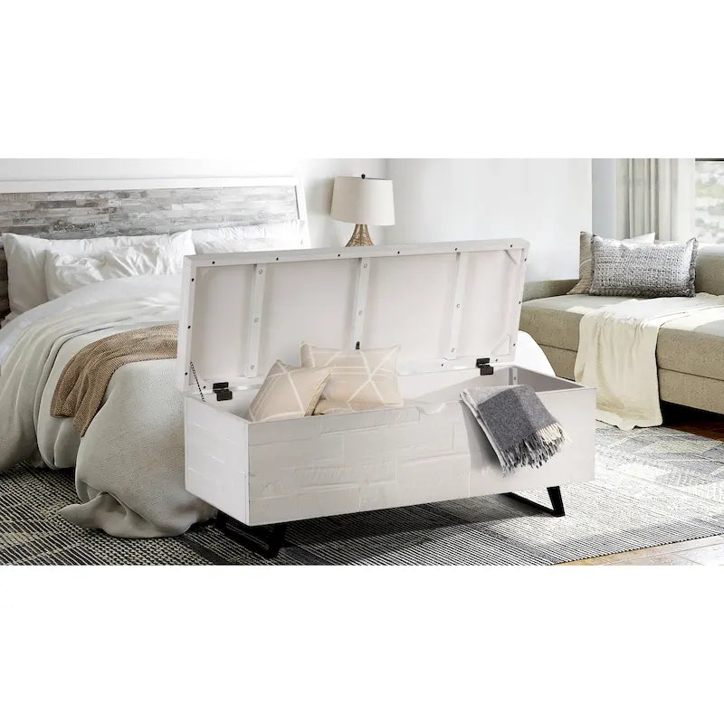 46-Inch Acacia Wood Storage Bench