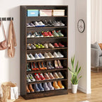 Tall Open-Shelf Shoe Storage Cabinet