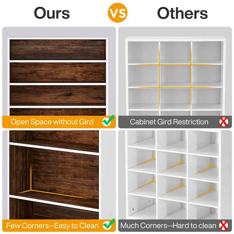 Tall Open-Shelf Shoe Storage Cabinet