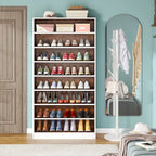Tall Open-Shelf Shoe Storage Cabinet