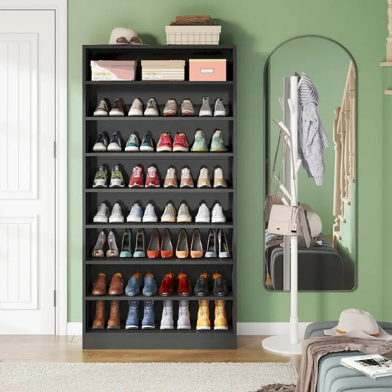 Tall Open-Shelf Shoe Storage Cabinet