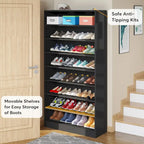 Tall Open-Shelf Shoe Storage Cabinet