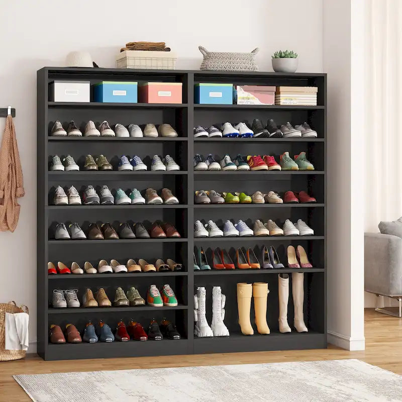 Tall Open-Shelf Shoe Storage Cabinet