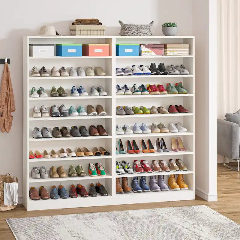 Tall Open-Shelf Shoe Storage Cabinet