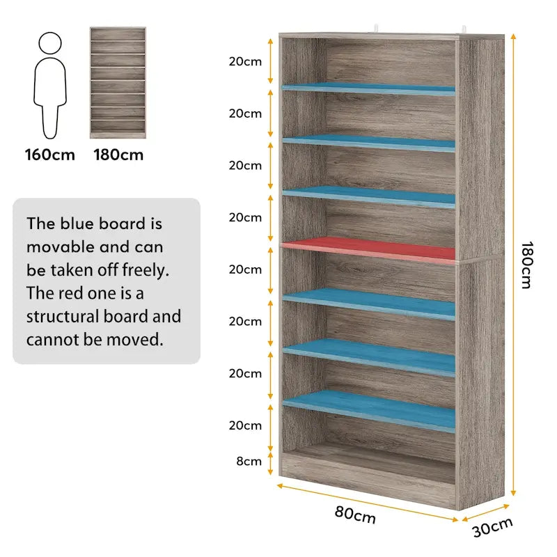 Tall Open-Shelf Shoe Storage Cabinet