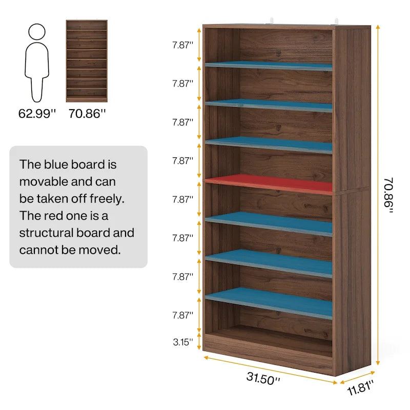 Tall Open-Shelf Shoe Storage Cabinet