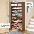 Tall Open-Shelf Shoe Storage Cabinet
