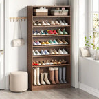 Tall Open-Shelf Shoe Storage Cabinet