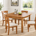 39.4 Inches Square 2-4 People Dining Table with Solid Wood Legs for Living Room Dining Room