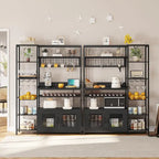 Kitchen Bakers Rack with Power Outlets and Storage Cabinet