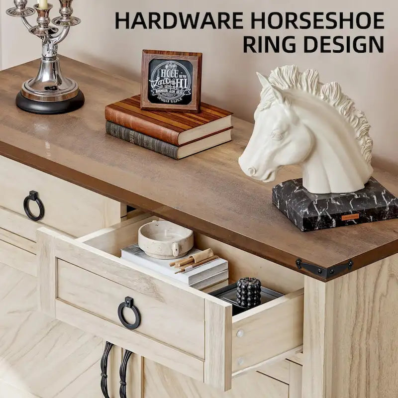 Console Table with 2 Drawers and Cabinet Storage