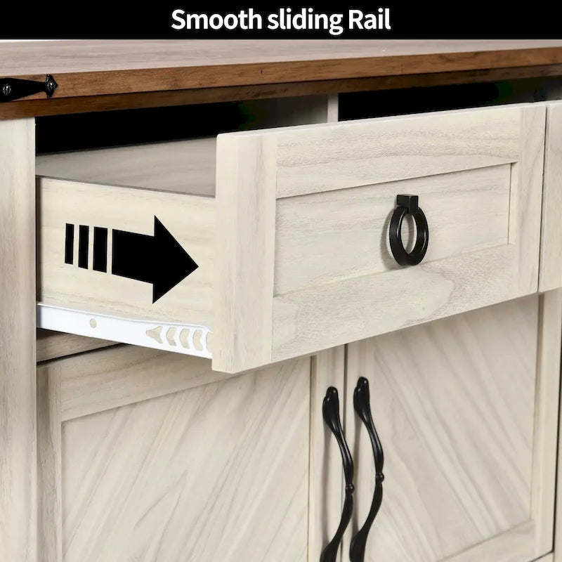 Console Table with 2 Drawers and Cabinet Storage