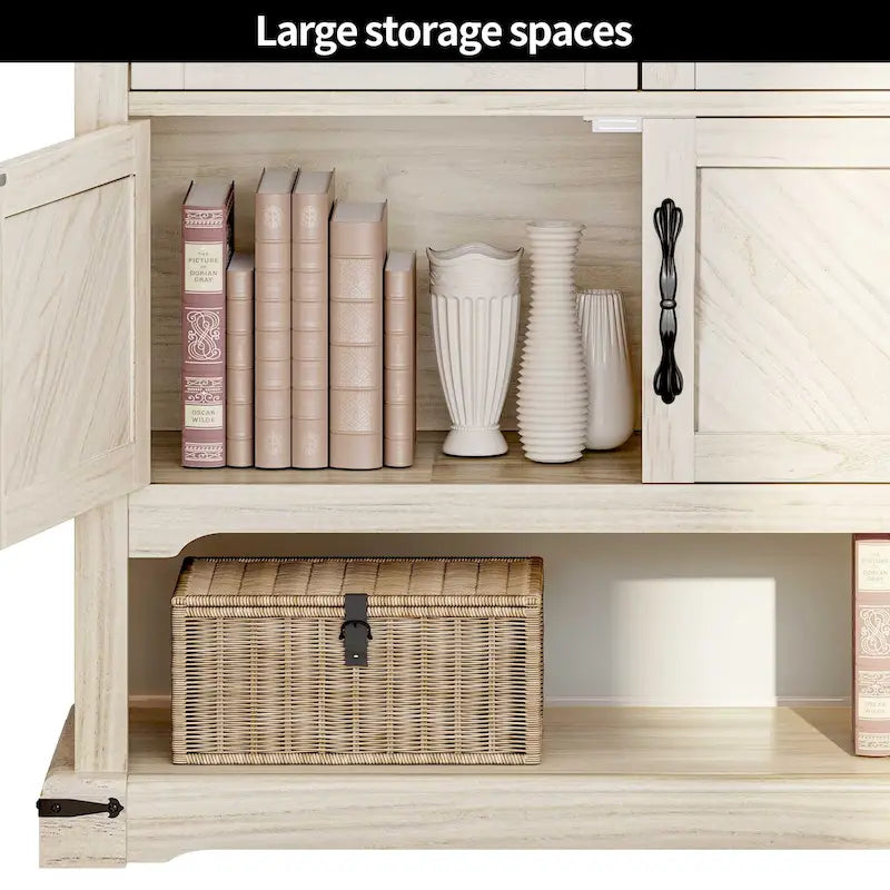 Console Table with 2 Drawers and Cabinet Storage