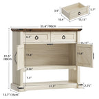Console Table with 2 Drawers and Cabinet Storage