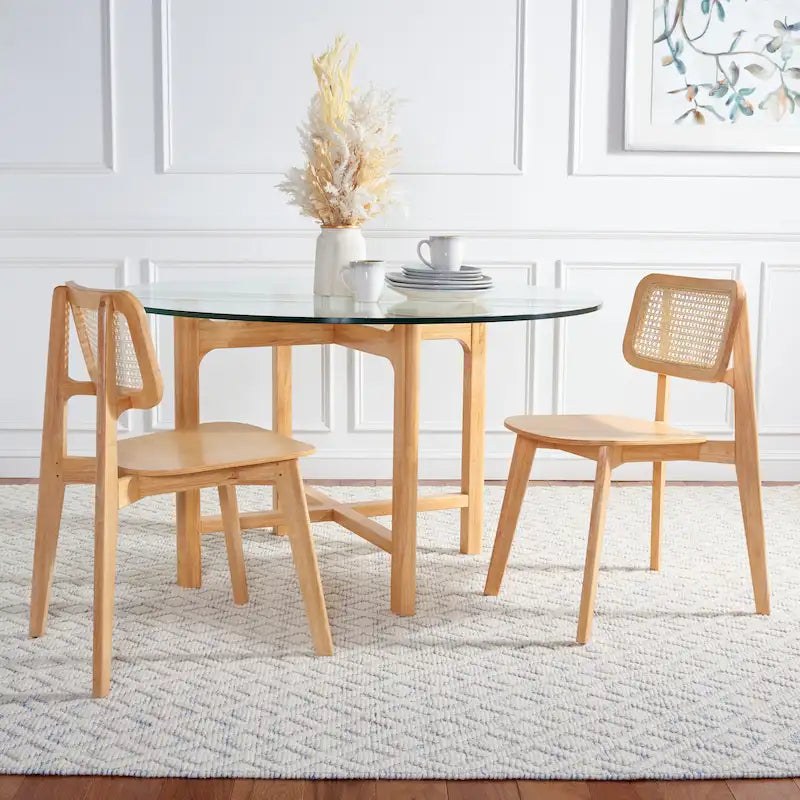 Cane Dining Chairs, Set of 2