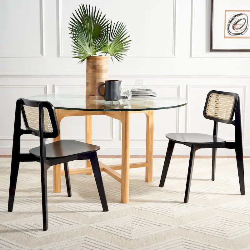 Cane Dining Chairs, Set of 2