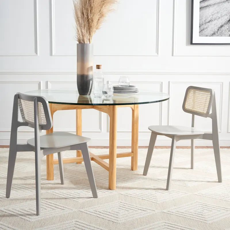 Cane Dining Chairs, Set of 2