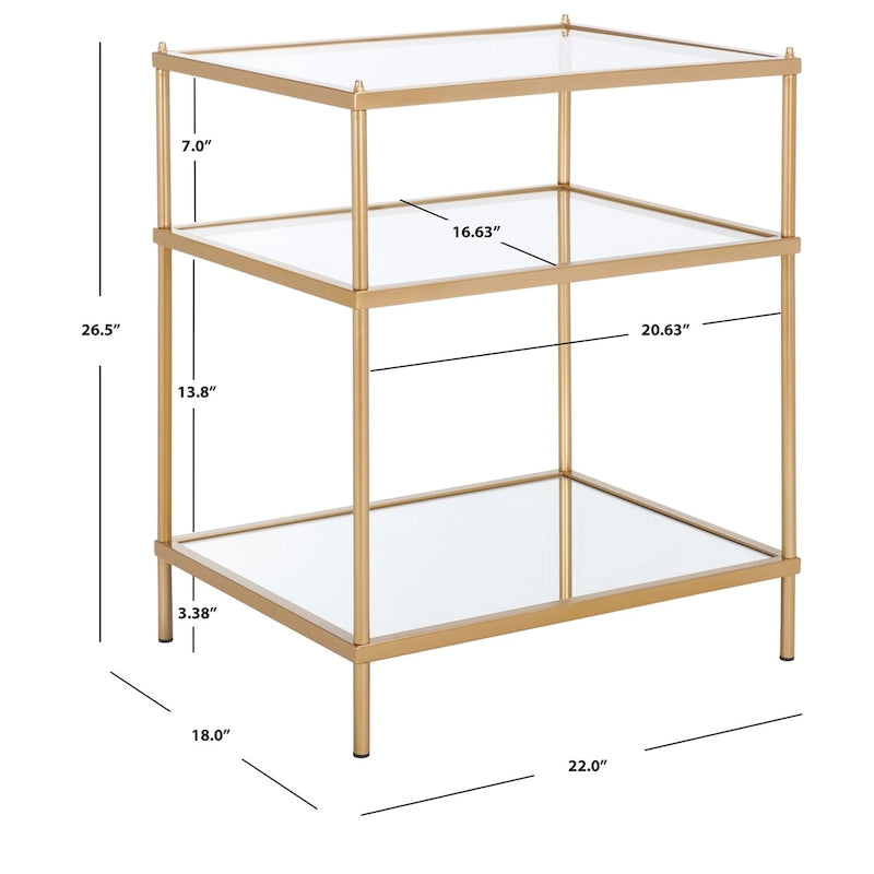 3-Tier Glass Accent Table