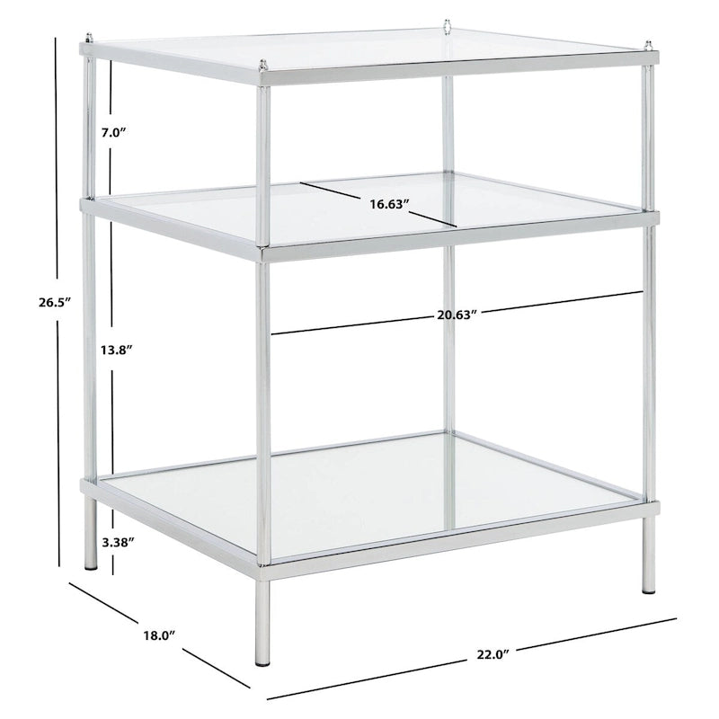 3-Tier Glass Accent Table