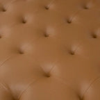 Gepolsterter Ottoman aus gebundenem Leder mit Metallrahmen