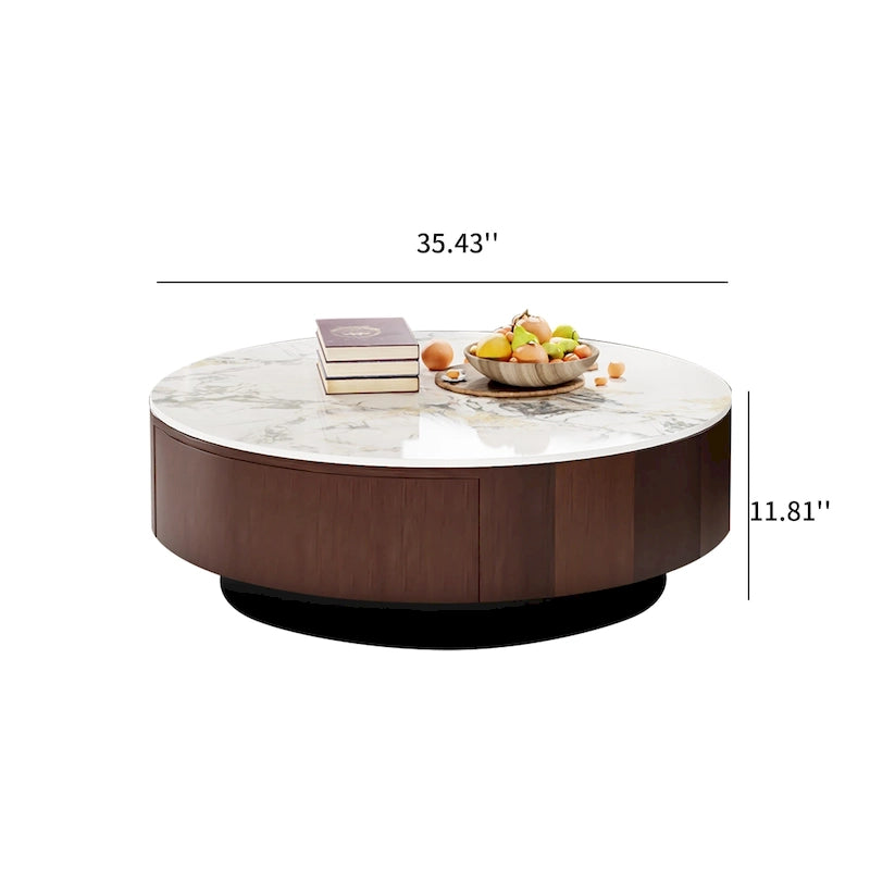 Round Coffee Table with Drawer