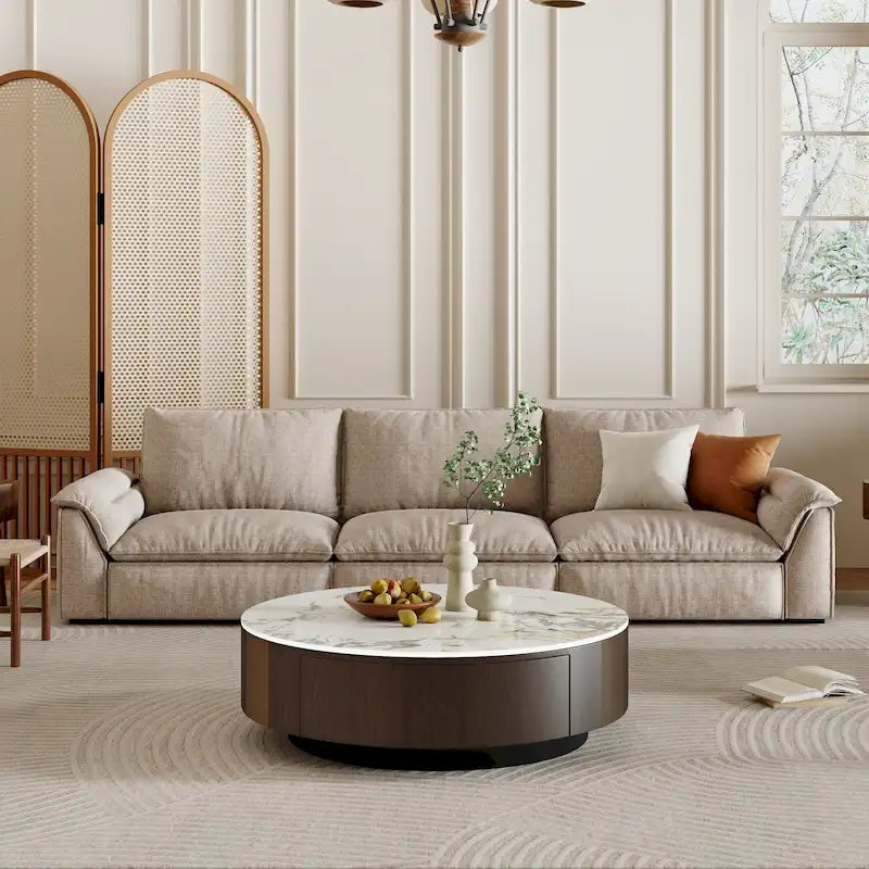 Round Coffee Table with Drawer