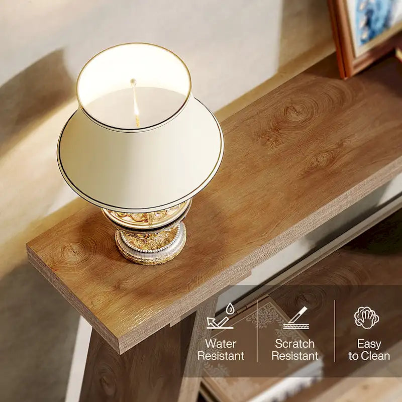 Table console de 70,9 pouces avec étagère de rangement inférieure