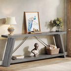 Table console de 70,9 pouces avec étagère de rangement inférieure