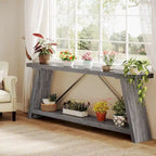 Table console de 70,9 pouces avec étagère de rangement inférieure