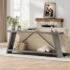 Table console de 70,9 pouces avec étagère de rangement inférieure