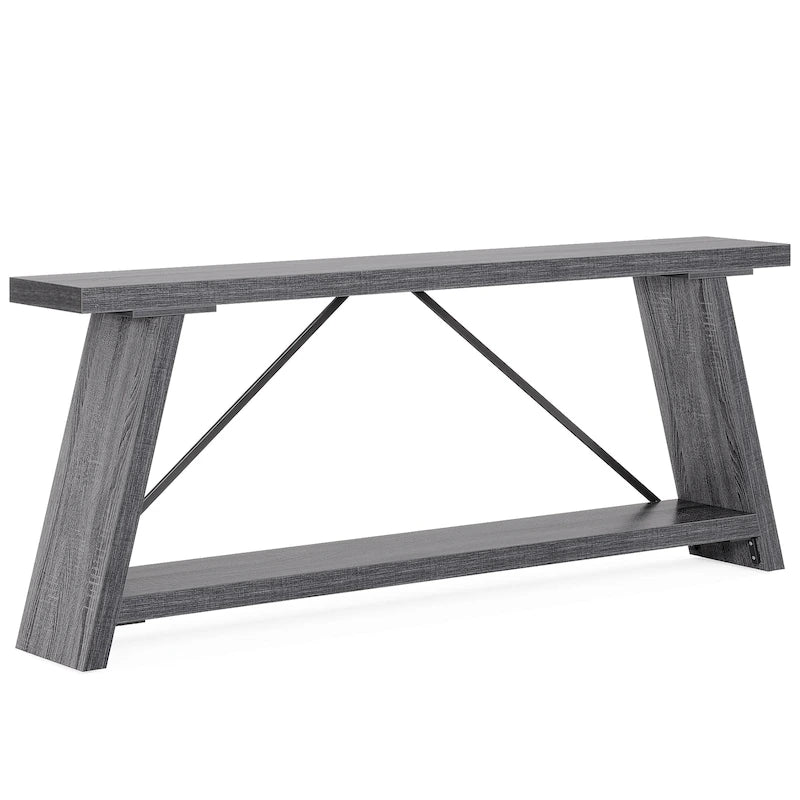 Table console de 70,9 pouces avec étagère de rangement inférieure