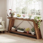 Table console de 70,9 pouces avec étagère de rangement inférieure