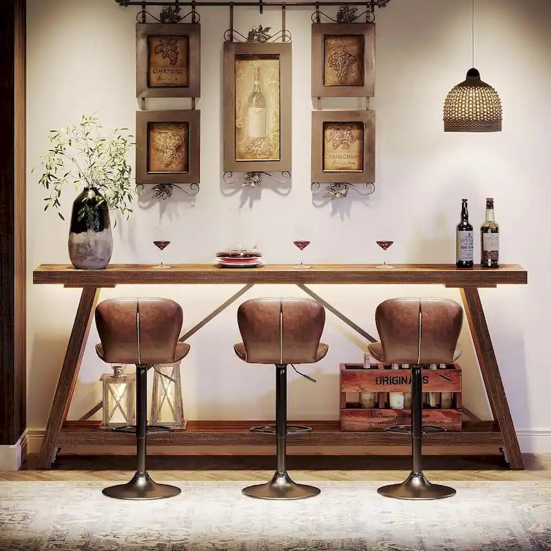 Table console de 70,9 pouces avec étagère de rangement inférieure