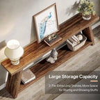 Table console de 70,9 pouces avec étagère de rangement inférieure