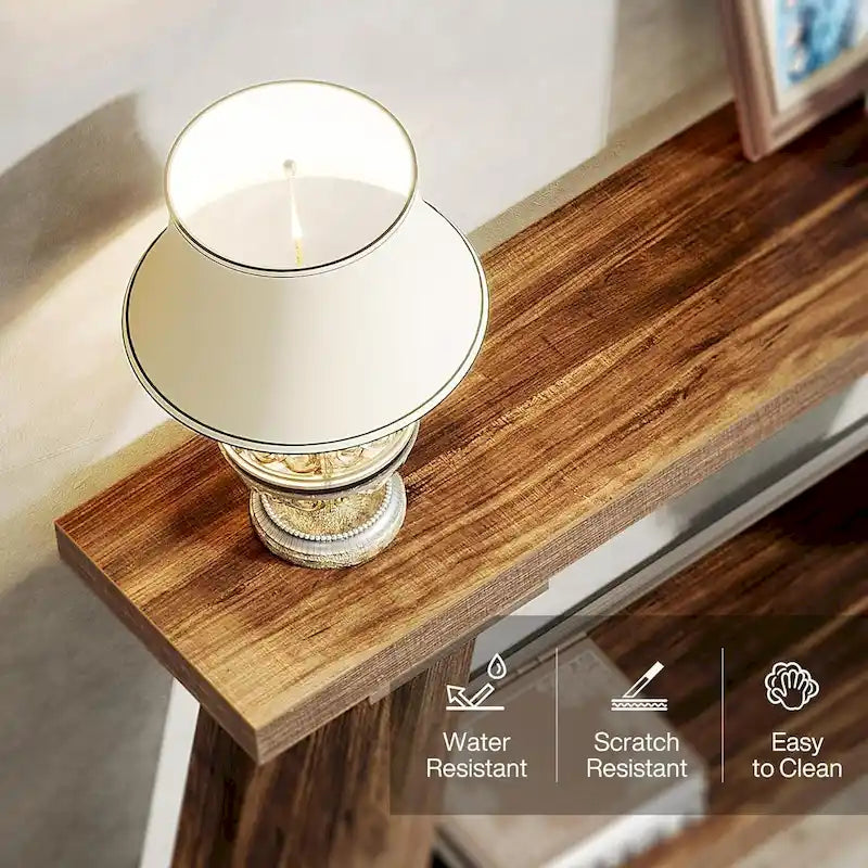 Table console de 70,9 pouces avec étagère de rangement inférieure