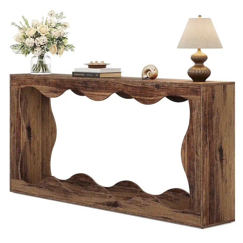 63-Inch Two-Tier Engineered Wood Console Table
