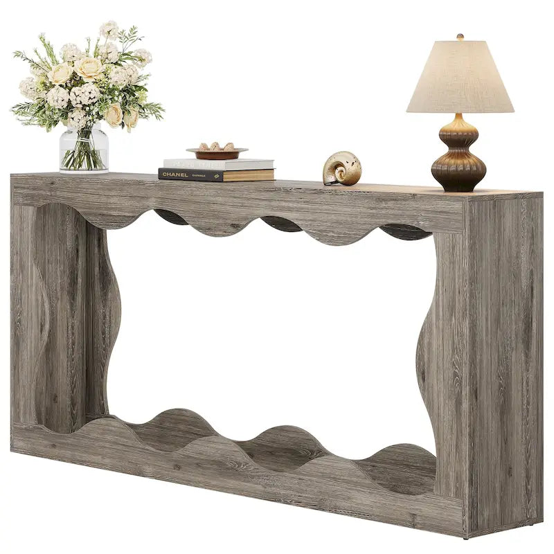 63-Inch Two-Tier Engineered Wood Console Table