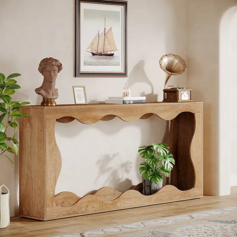 63-Inch Two-Tier Engineered Wood Console Table
