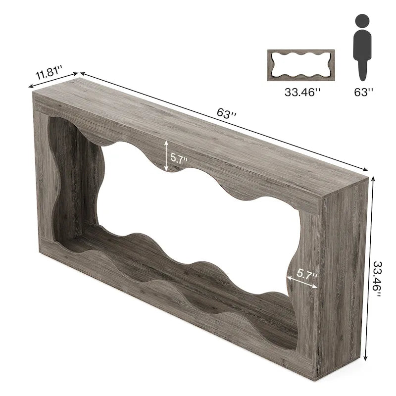 63-Inch Two-Tier Engineered Wood Console Table