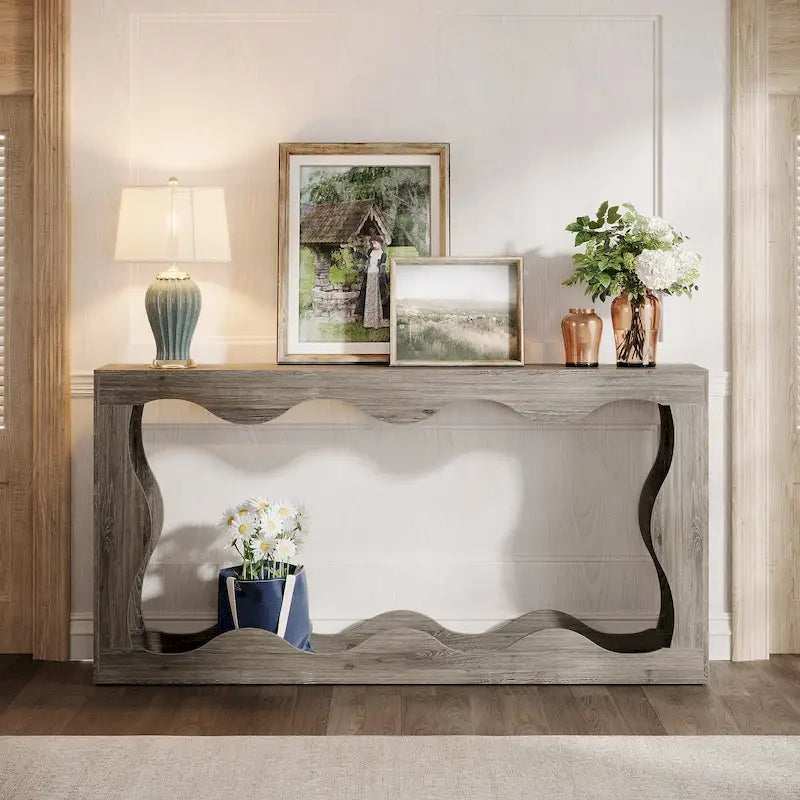 63-Inch Two-Tier Engineered Wood Console Table