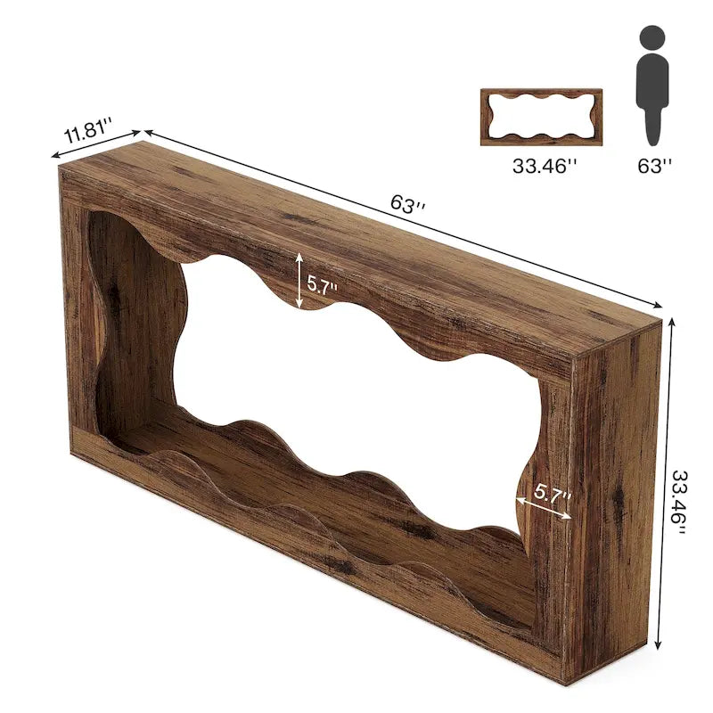 63-Inch Two-Tier Engineered Wood Console Table