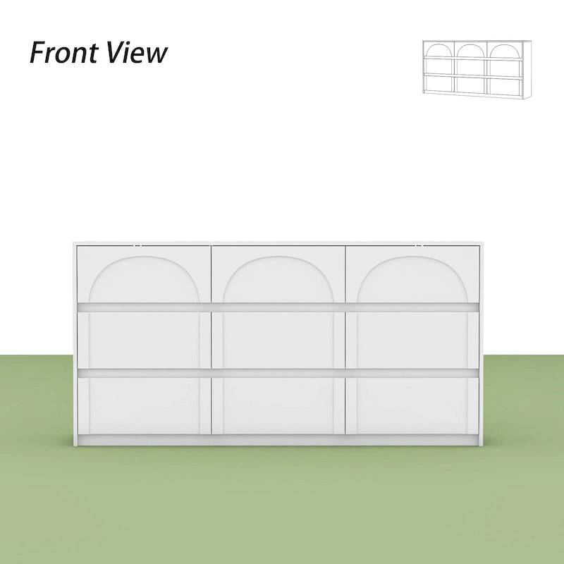 Cómoda branca com seis gavetas